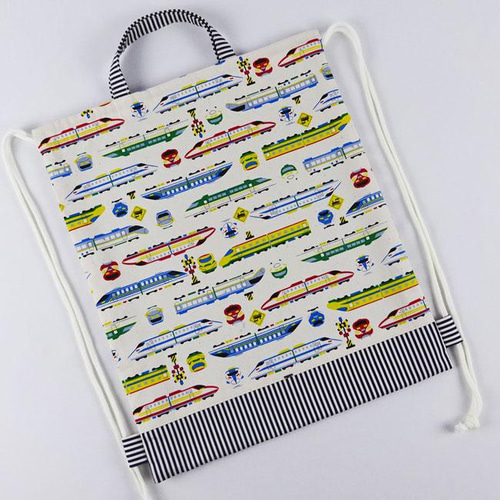 ナップサック型☆お着替え袋（新幹線） ナップサック 体操服袋 お着替え袋 巾着袋 電車 新幹線 その他入園