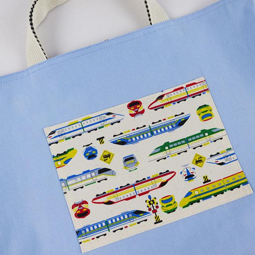 入園入学グッズ 大きめ レッスンバッグ 大 電車 新幹線 35×45 男の子