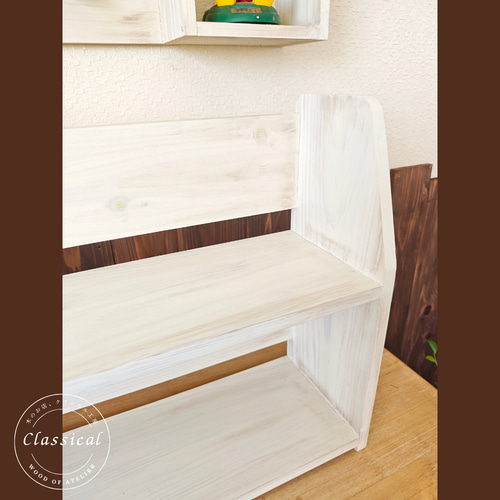 送料無料]アンティーク風 キッチンラック シェルフ ホワイト 棚