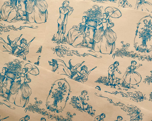 トワルドジュイ風 デザインペーパー 8枚set 包装紙・ラッピング