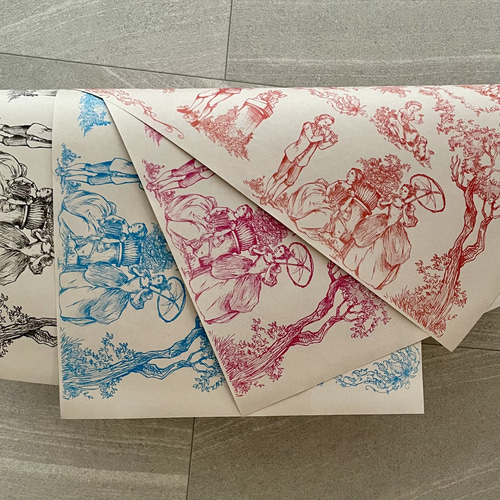 トワルドジュイ風 デザインペーパー 8枚set 包装紙・ラッピング