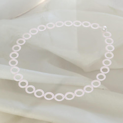 OYA crochet 50cm necklace [RING Pearl] Sugar White 第2張的照片