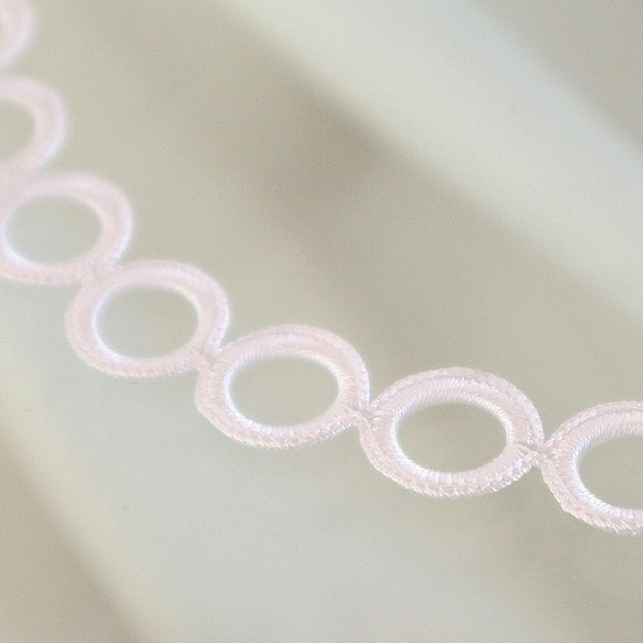 OYA crochet 50cm necklace [RING Pearl] Sugar White 第3張的照片