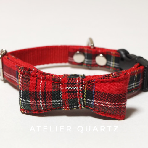 タータンチェックのリボン首輪 小型犬用 リード・首輪 アトクオ 通販