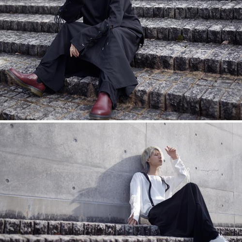 アシメロングスカート付きワイドパンツ キュロット・ワイド