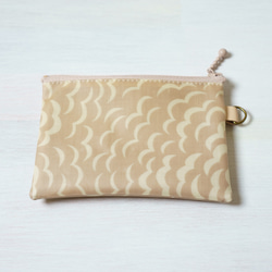 カードポーチ Puff（パフ）グレイッシュピンク×アイボリー　リバティラミネート生地 3枚目の画像