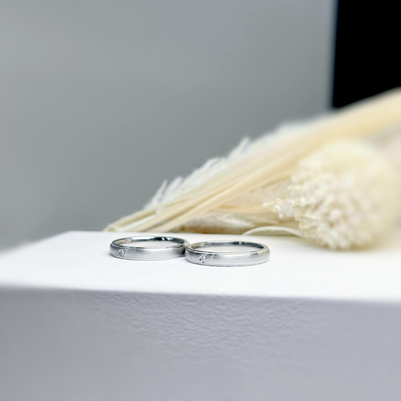 “透明琥珀”閃亮配對戒指結婚戒指姓名印章刻（兩對） 第2張的照片