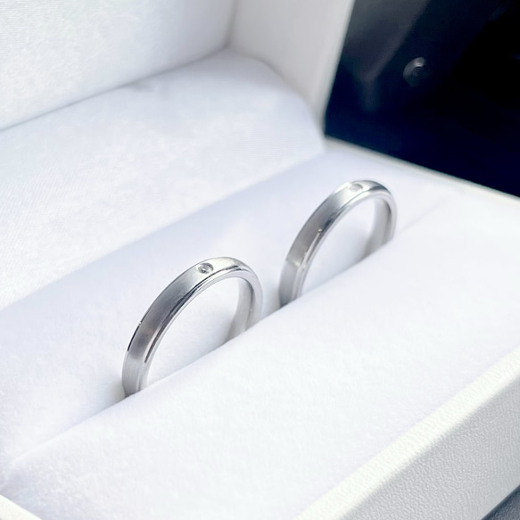 “透明琥珀”閃亮配對戒指結婚戒指姓名印章刻（兩對） 第5張的照片