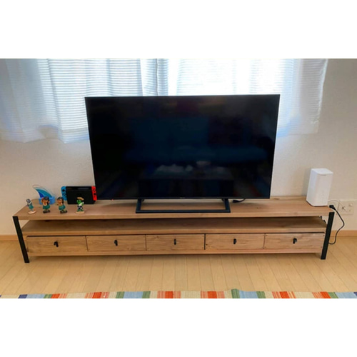 W200㎝☆引き出し5個付☆ダークウォルナット☆ワイドテレビ台