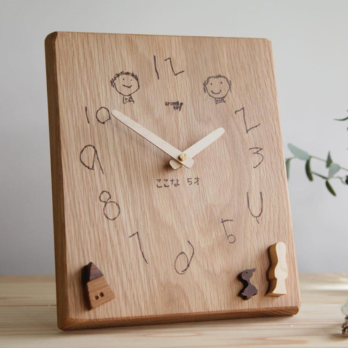 こどもの文字が時計になる｜世界に一つの木の時計｜卒園・入学・誕生日