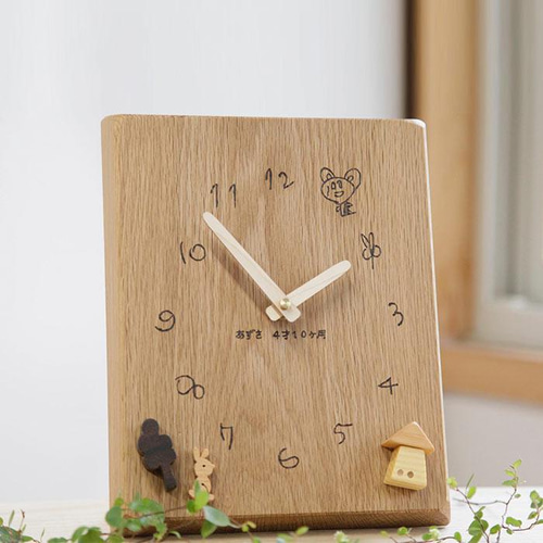 こどもの文字が時計になる｜世界に一つの木の時計｜卒園・入学・誕生日
