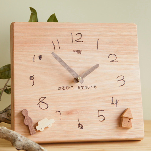 名入れオプション】自分の文字が時計になる｜世界に一つの木の時計｜卒