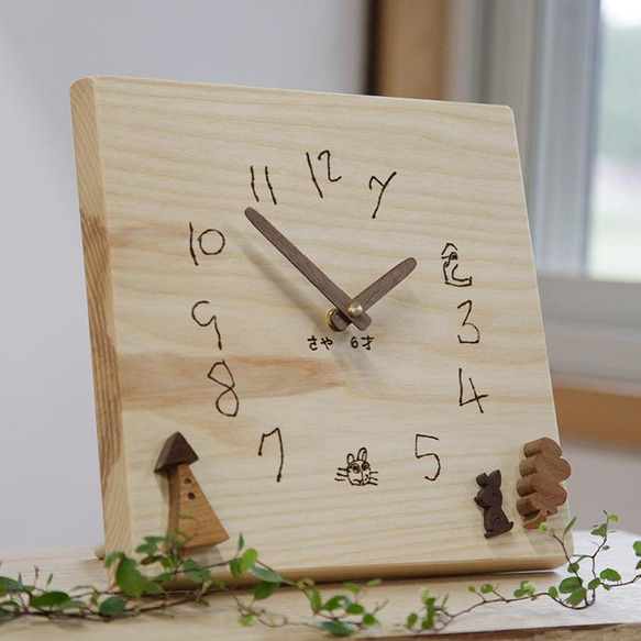 【名入れオプション】自分の文字が時計になる｜世界に一つの木の時計｜卒園・入学・誕生日のお祝いに。記念日にも。 8枚目の画像