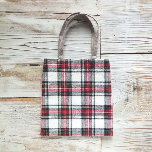 送料無料】パッチワークプチトートバッグ＊タータンチェックRD《プチ