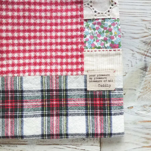 送料無料】パッチワークプチトートバッグ＊タータンチェックRD《プチ