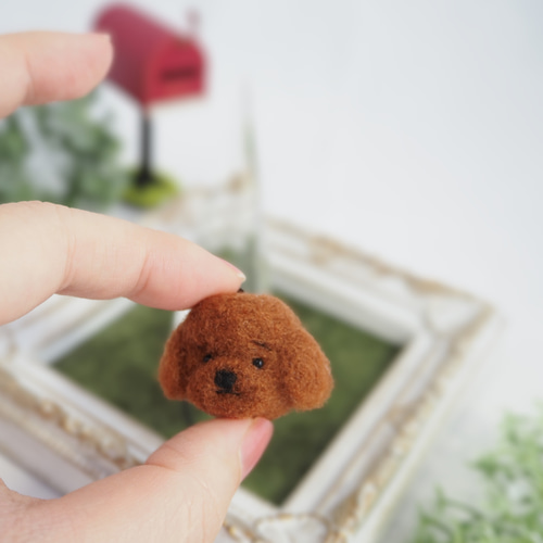 受注製作】まゆトイプードル 携帯クリーナーストラップ 羊毛フェルト