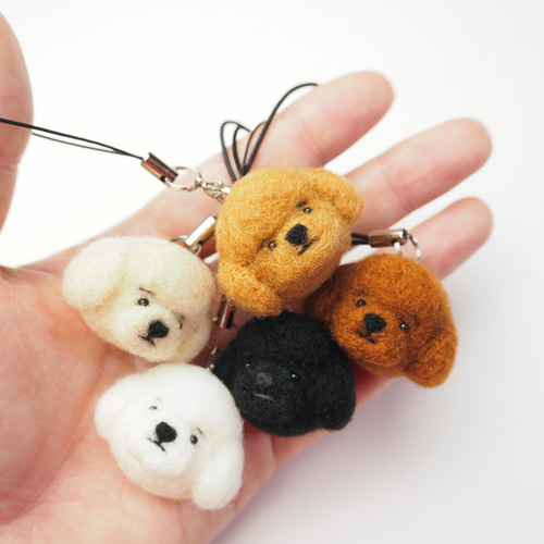 確認用トイプードル羊毛フェルトストラップorマグネット 羊毛フェルト マグネット 犬 トイプードル ハンドメイド