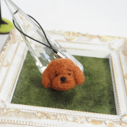 受注製作】まゆトイプードル 携帯クリーナーストラップ 羊毛フェルト