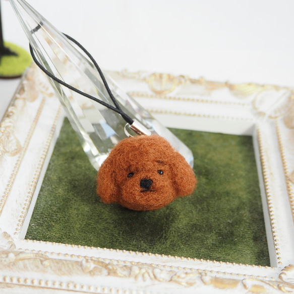 確認用トイプードル羊毛フェルトストラップorマグネット ♡いつも一緒だね♡ 【羊毛フェルトのトイプードルストラップ