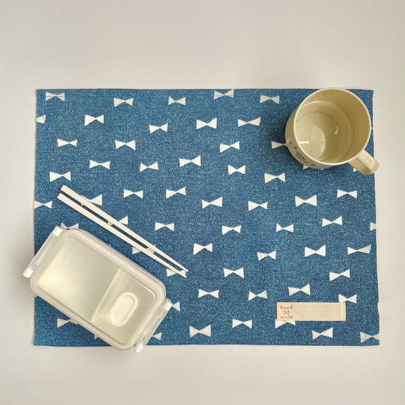 ランチョンマット＊リボン（ネームタグ付き） その他入園グッズ YUKI