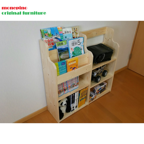 ☆送料無料☆ ランドセル＆教科書シェルフ（絵本棚） 無塗装