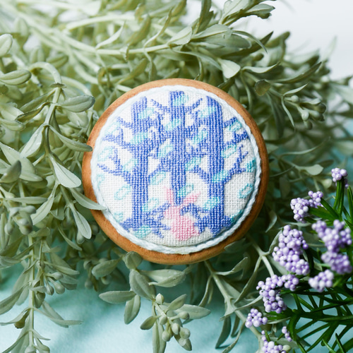 \"ゲラクシーツリー\"ハンドメイドヘアゴム/ブローチ ゲラクシーツリー