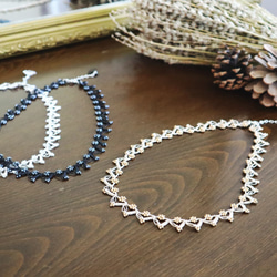 OYA crochet 43cm necklace [DIAMOND] Smoky Black 第5張的照片