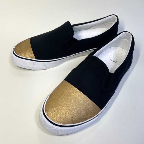 不平衡金色 slip-on（橡膠漆） 22.0cm〜29.0cm 第3張的照片