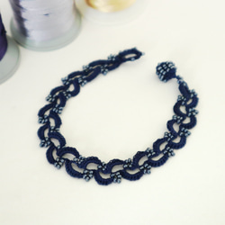 OYA crochet bracelet [RIVIERE] Navy Blue 第3張的照片
