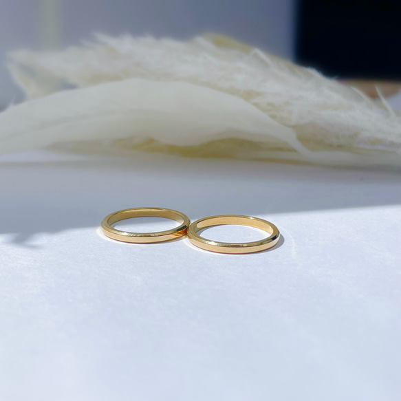 『真実の愛＊金木犀のマリッジリング』 肌に優しい ペアリング 指輪  刻印 結婚指輪 ステンレス ギフト マリッジリング 10枚目の画像