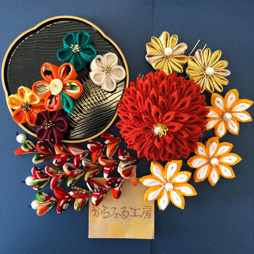 ☆再販受付中☆つまみ細工髪飾り(成人式、卒業式、七五三、着物、結婚