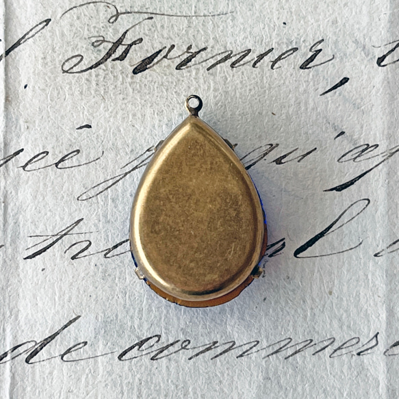 Glass Pendant Pear 約27mm×18mm [PDT-081]＊1個＊Vintage＊ 5枚目の画像