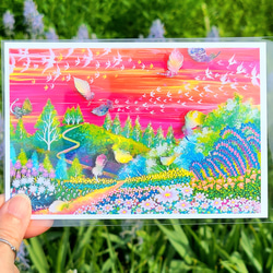 花の水彩画(ローズガーデンベース)／額付き原画 絵画 サクラビト 通販
