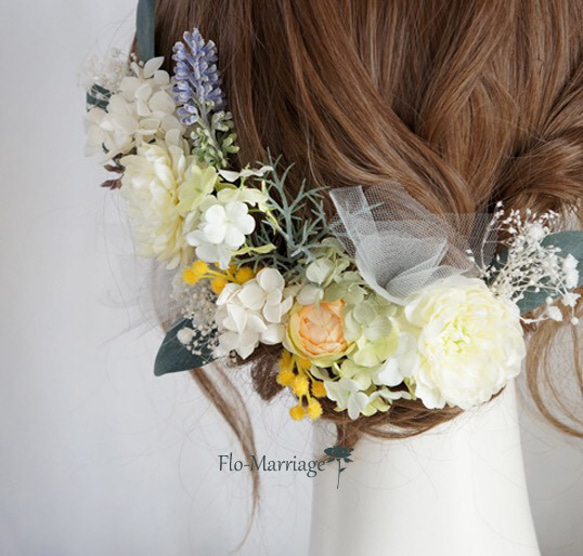 再販×30more 白花＋チュールが可愛い♡清楚なヘッドドレス 2枚目の画像