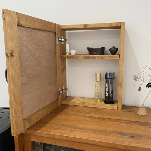 壁掛け鏡　無垢ウォルト　ウォールミラー ウォールミラー 収納付ウォールミラー 無垢材 壁掛け鏡