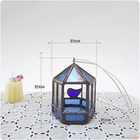 『鳥かご』ステンドグラス 《再販》 6枚目の画像