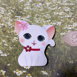 可愛い 白猫 キーホルダー ストラップ【バッグチャーム】【うちの子】 6枚目の画像