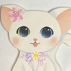 可愛い 白猫 キーホルダー ストラップ【バッグチャーム】【うちの子】 5枚目の画像
