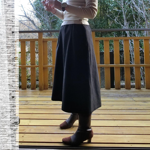 受注【綿麻】スカーチョ　見た目はスカート♪ガウチョパンツ　L-70 12枚目の画像