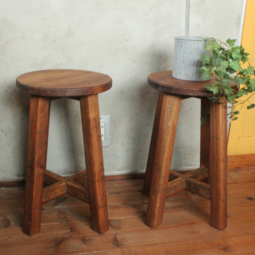 アンティーク スツール 椅子 無垢材 シャビー z664 アンティーク