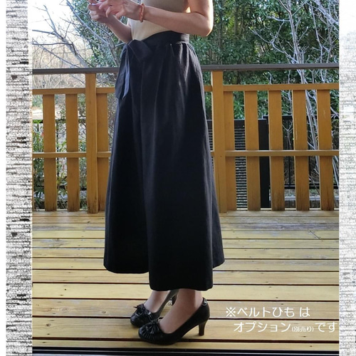 受注【綿麻】ロングスカーチョ 見た目はｽｶｰﾄ♪ガウチョパンツ L-85