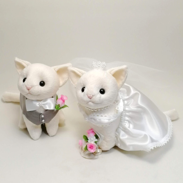 ウェディングキャット（ウェルカムキャット）白猫 / 猫のウェルカムドール【受注製作】 猫のウェルカムドール