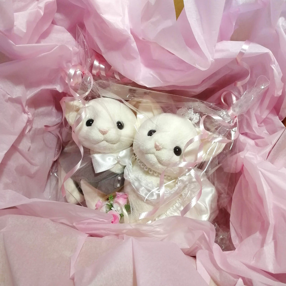 ウェディングキャット（ウェルカムキャット）白猫 / 猫のウェルカムドール【受注製作】 猫のウェルカムドール