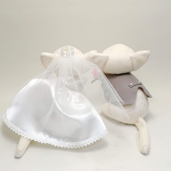 ウェディングキャット（ウェルカムキャット）白猫 / 猫のウェルカムドール【受注製作】 猫のウェルカムドール