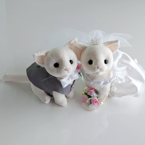 ウェディングキャット（ウェルカムキャット）白猫 / 猫のウェルカムドール【受注製作】 猫のウェルカムドール