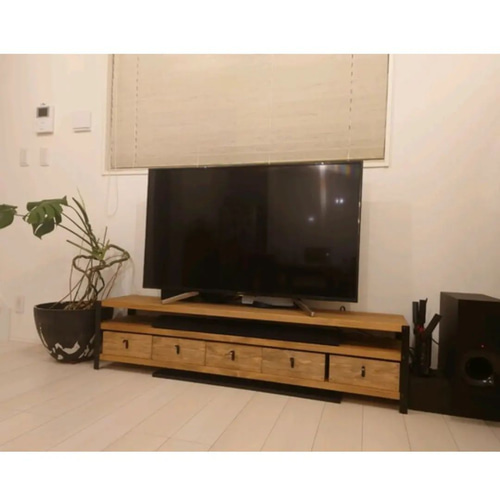 W150㎝☆引き出し5個付き☆ダークウォルナット☆テレビ台