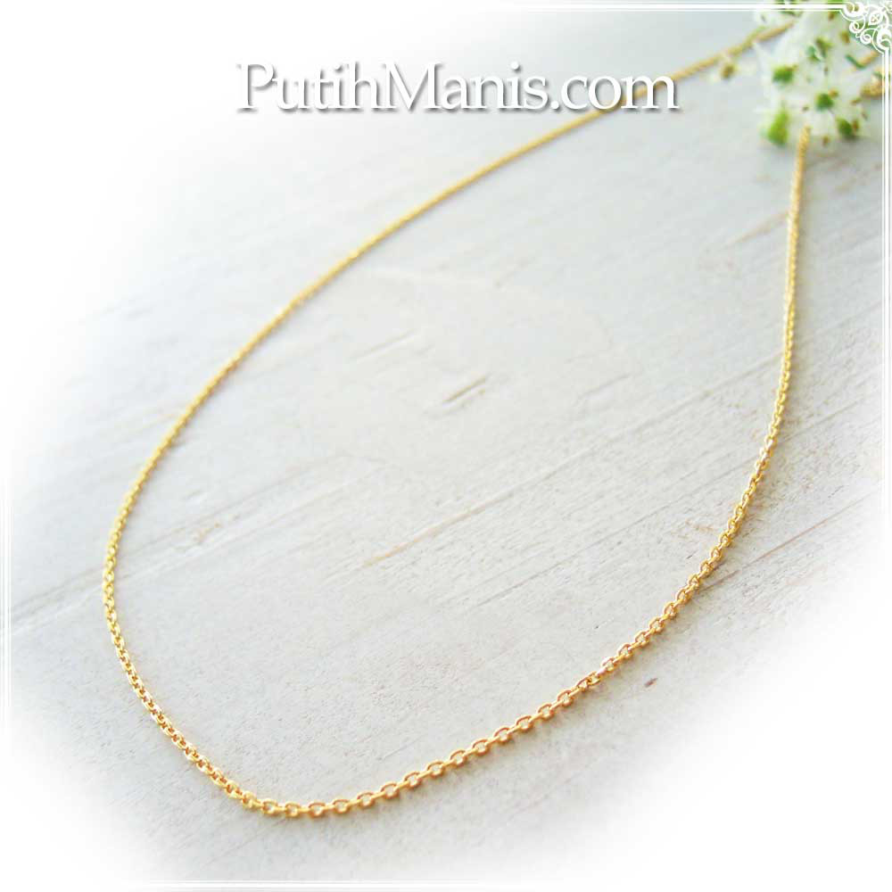 60cm極細・線幅1.1mm4面カットゴールドチェーン (00na1-g)・ニッケルフリーゴールド・当店定番