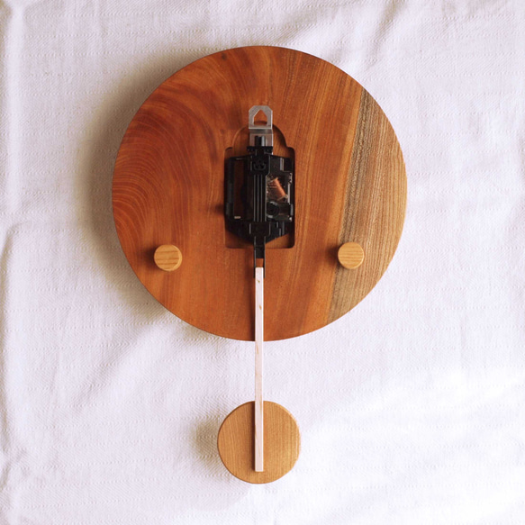 木製 振り子時計 丸型　ケヤキ材13 3枚目の画像