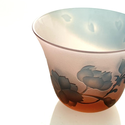 [木盒] 多摩櫻花-粉藍色玻璃 Ochoko Guinomi [定做] 第1張的照片