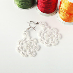 OYA crochet earrings [ROSE] Snow White 第2張的照片